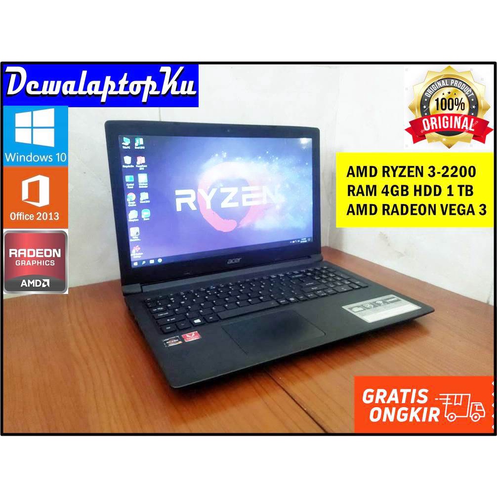 Laptop Acer Amd Ryzen 3 Ram 4GB