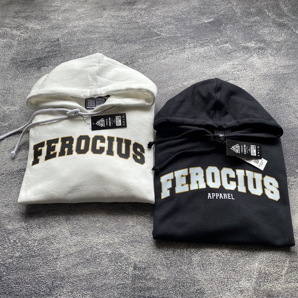 Jaket Sweater Hoodie - FEROCIOUS - Black FREE STICKER