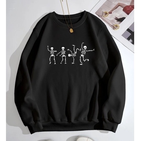 Sweater Crewneck Basic Bones Skeleton Full / Sweatshirt Tokyo Termurah