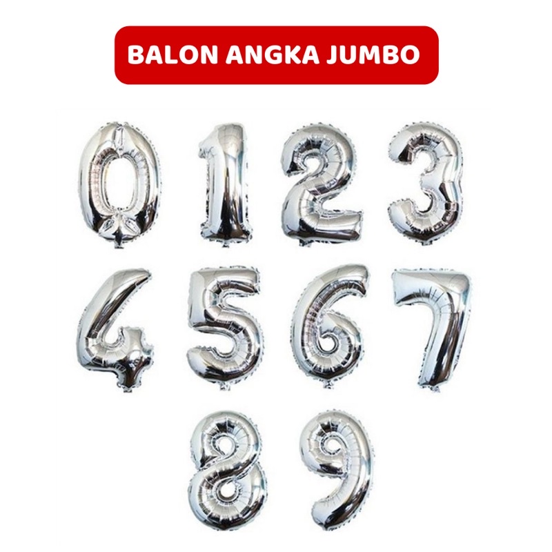 𝐖𝐄𝐊𝐀𝐃𝐎  - 100cm Balon Ulang Tahun Aluminium Foil | Balon Angka