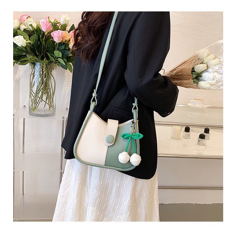 BJ14561 - BLACK/COFFEE/GREEN/KHAKI/LIGHTGREEN/WHITEGREEN - TAS WANITA FASHION KOREA CHINA IMPORT MODIS ELEGAN TERMURAH TERLARIS TERBARU BAGSTORE JAKARTA TAS BATAM EL4561