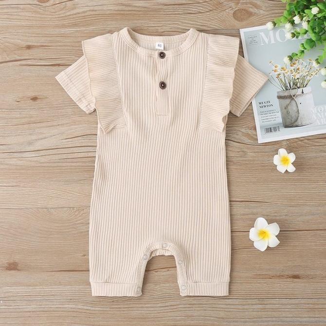 0-9Bln Jumper Ruffle Basic Bayi | Jumpsuit Romper Baju Pakaian Xmy Ak Storwilyaa