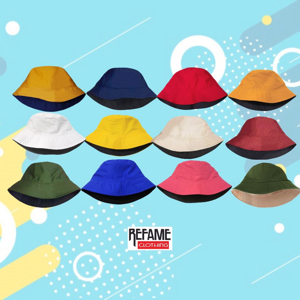 Topi Bucket Hat Original Bolak Balik Premium Unisex Pria Wanita