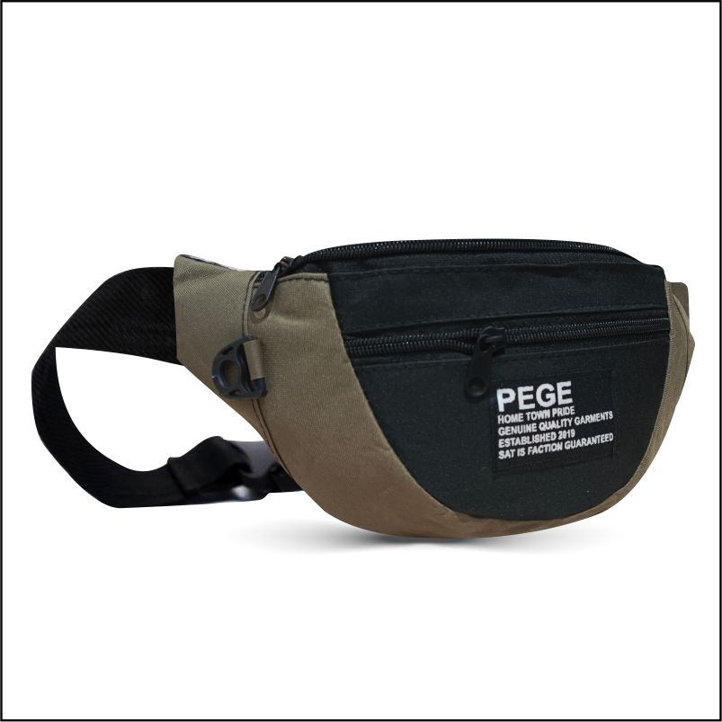 Pege 8835 - Waist bag Tas Pinggang Oval Model Kombinasi Untuk Pria Wanita Unisex