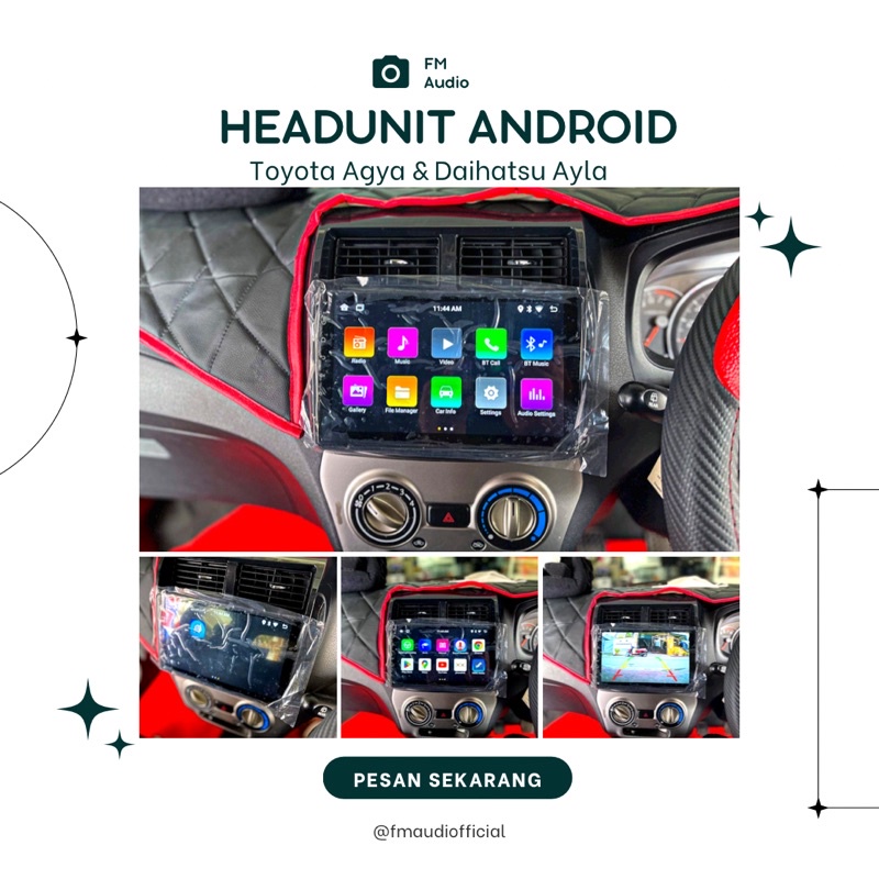 Headunit Android 10 Inch OEM Agya Ayla Plug & Play Ram 4