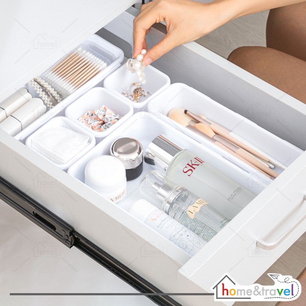 HOVELSHOP 8in1 Storage Organizer Sekat Laci  Kotak Tempat Penyimpanan Makeup Drawer Laci Sendok Garpu