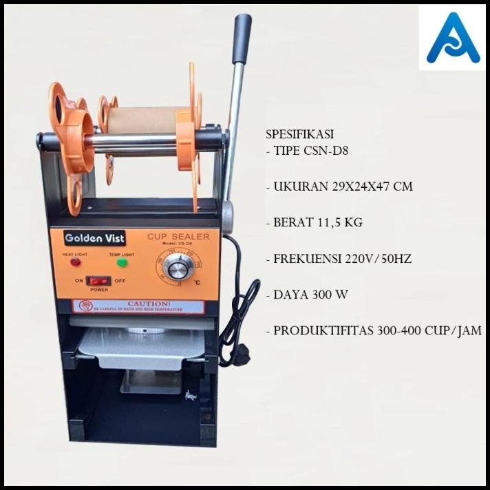 Promo Mesin Cup Sealer Golden Vist Csn-D8 Mesin Press Gelas