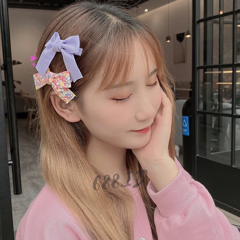 Jepit Rambut 2pcs Pita Anak Perempuan Lucu Wanita Motif Korea Bunga Daisy Cantik JPT 02