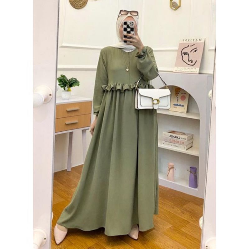 dress maxi larisa crinkel air flow/dress remaja wanita/gamis remaja perempuan fashion terbaru/terlaris