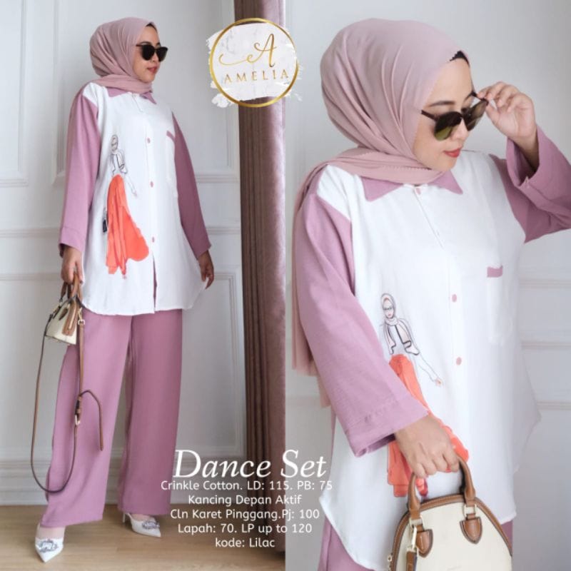 Baju Wanita Setelan Terbaru Dance Set Crinkle AirFlow Aplikasi Sablon Stelan Wanita Kekinian Baju Korean Style Wanita