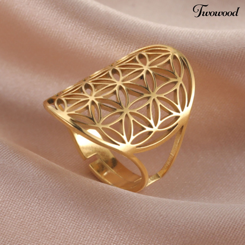 Cincin Model Hollow Out Gaya Vintage Untuk Unisex