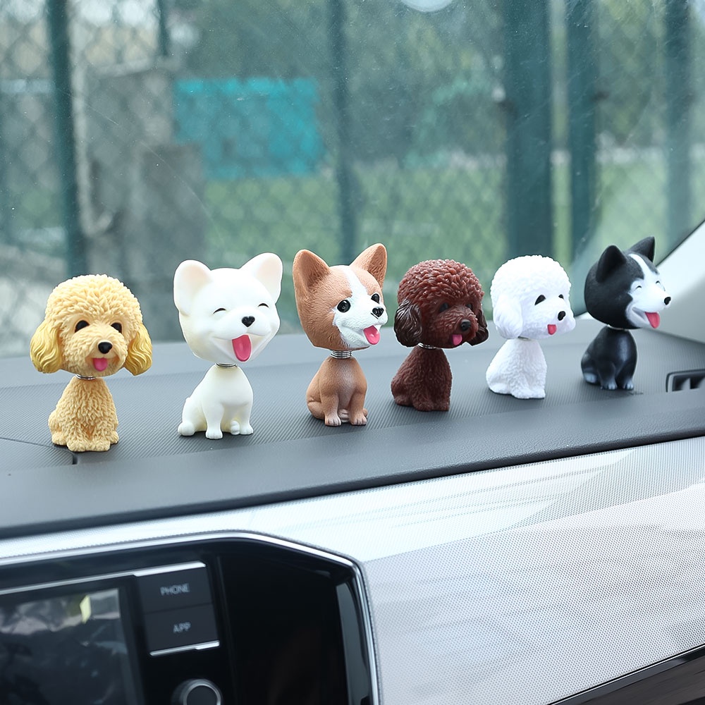 Mainan Goyang Dashboard Mobil Bentuk Anjing Teddy Lucu