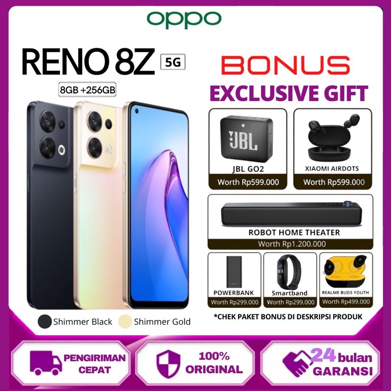 OPPO RENO 8Z 5G RAM 8/128 Garansi Resmi 2 Tahun