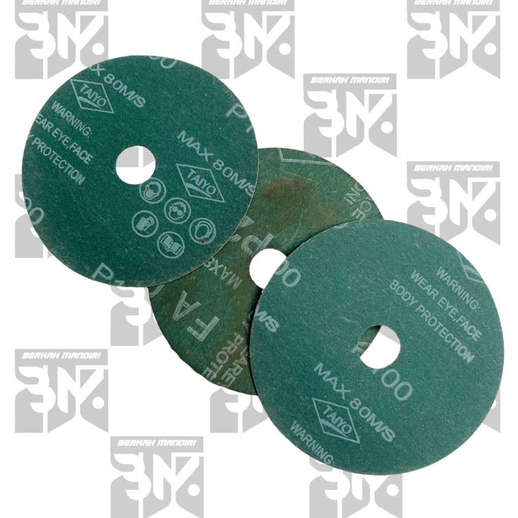 TAIYO Amplas Kertas Bulat Tempel Velcro 4 inch Grit 24 40 60 80 100 120 Murah Berkualitas Sanding Disc Mata Gerinda