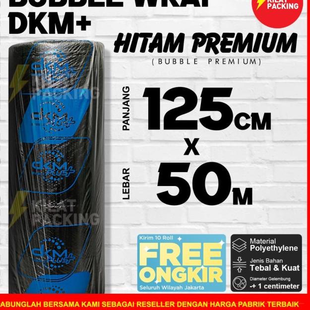 

PLASTIK BUBBLE WRAP HITAM TEBAL 125CM X 50M / BUBBLE WRAP DKM PLUS
