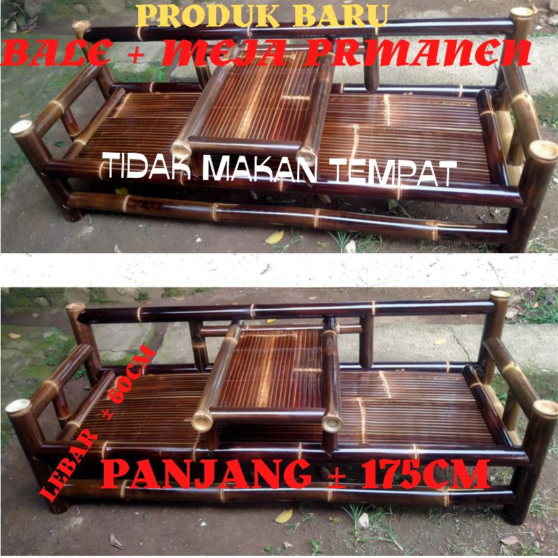 Bale meja bongkar pasang /Bale Bambu Hitam/kursi tropis Bale Wulung