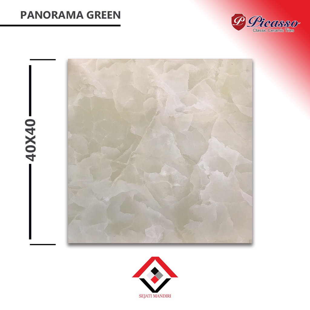 Keramik 40x40 - Motif Marmer - Picasso Panorama Green