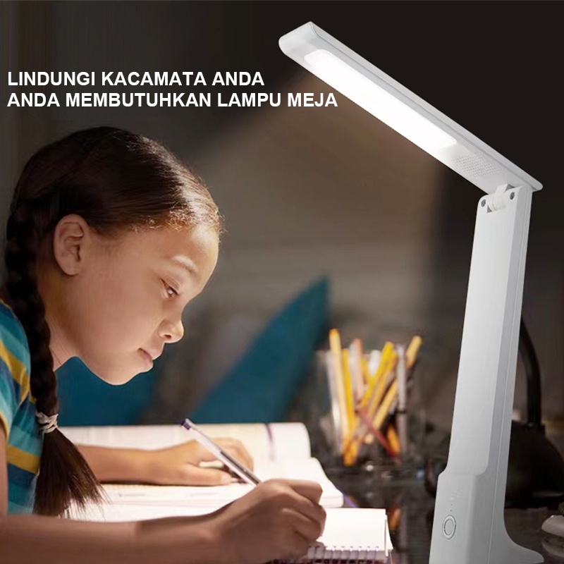 Abeni Lampu Belajar LED Meja Baca Light Pengisian Daya Lipat Portabel Dapat Disentuh Cahaya Anti-biru