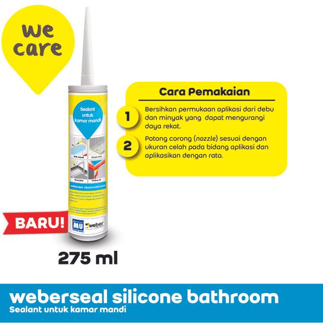 

MU Weber Weberseal Silicone Bathroom Sealant untuk Kamar Mandi 275 ml - Transparant