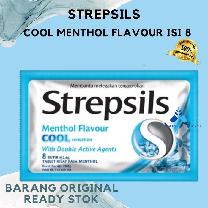 

Strepsils Cool Menthol Flavour Isi 8 Butir Permen Hisap Rasa Menthol