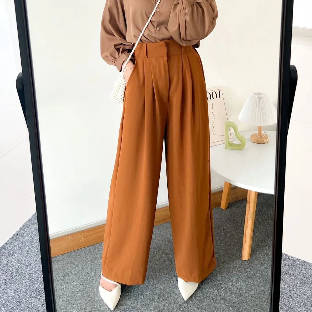 Celana Kulot Wanita Loose Pants Celine Jumbo  Celana Kerja Highwaist Anti kusut