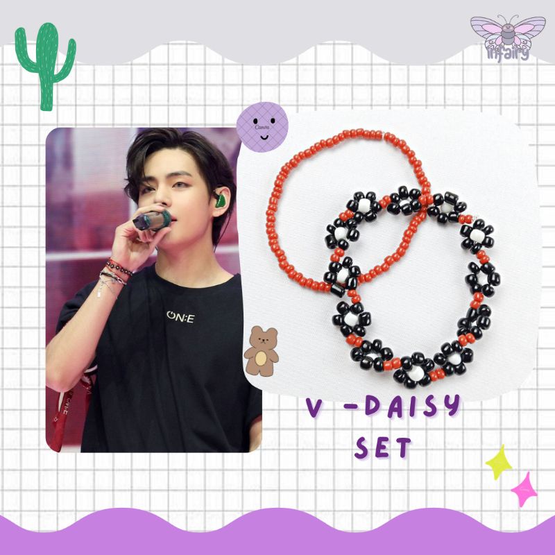 KPOP BTS Bracelet handmade / gelang manik / gelang monte V , Taehyung , Suga , RM , Jimin, Jin