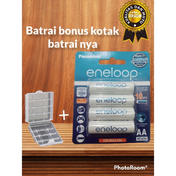 Baterai+kotak baterai Panasonic Eneloop AA isi 4 1900mAh - 2000Mah up to 2100 times A2 Battery rechargeable