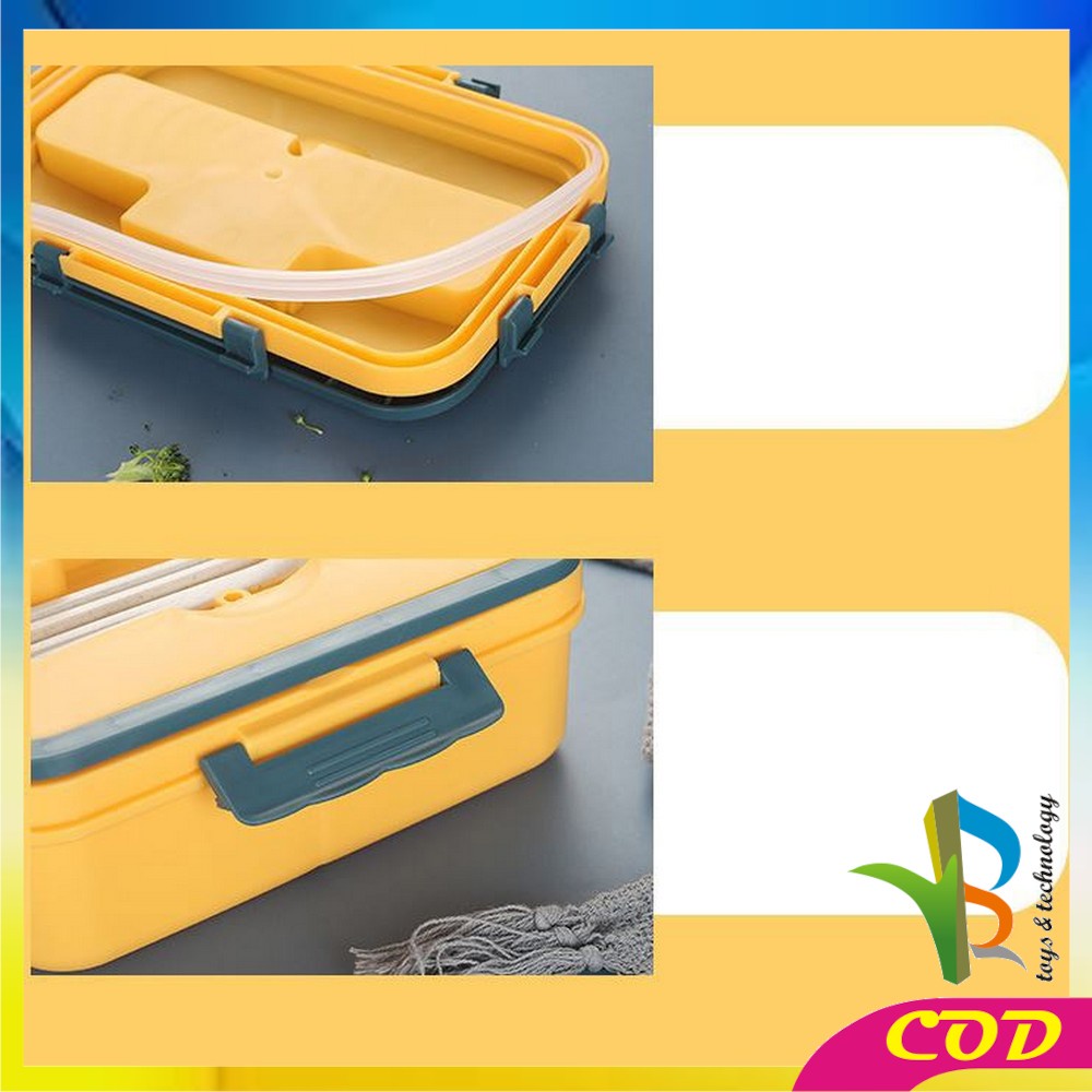 RB-C374 Lunch Box Set Sendok Sumpit Kotak Bekal Makan Wheat Straw Gandum Anti Tumpah / Kotak Makan Bahan Jerami Gandum BPA FREE