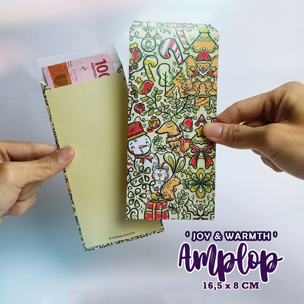 

Amplop Panjang Natal Doodle Angpao Merry Christmas Envelope JOY WARMTH