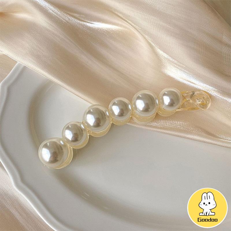 Jepit Rambut Pisang 10.5cm Mutiara Kristal Jepitan Ponytail  Salon Banana Ponytail Hair Claw Clips -Doo