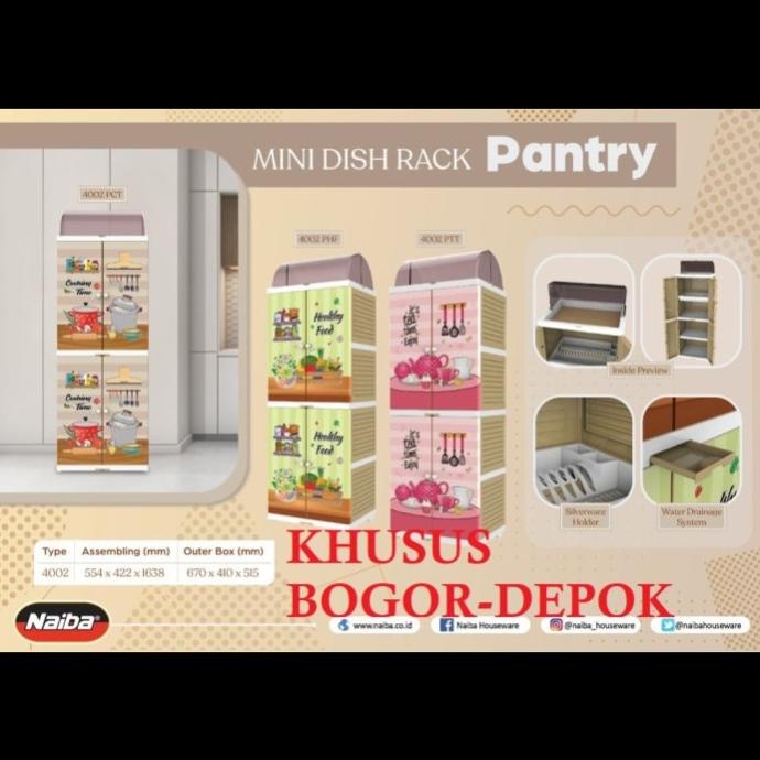 (KHUSUS BOGOR) LEMARI / RAK PIRING PLASTIK NAIBA 4802 M stock ready