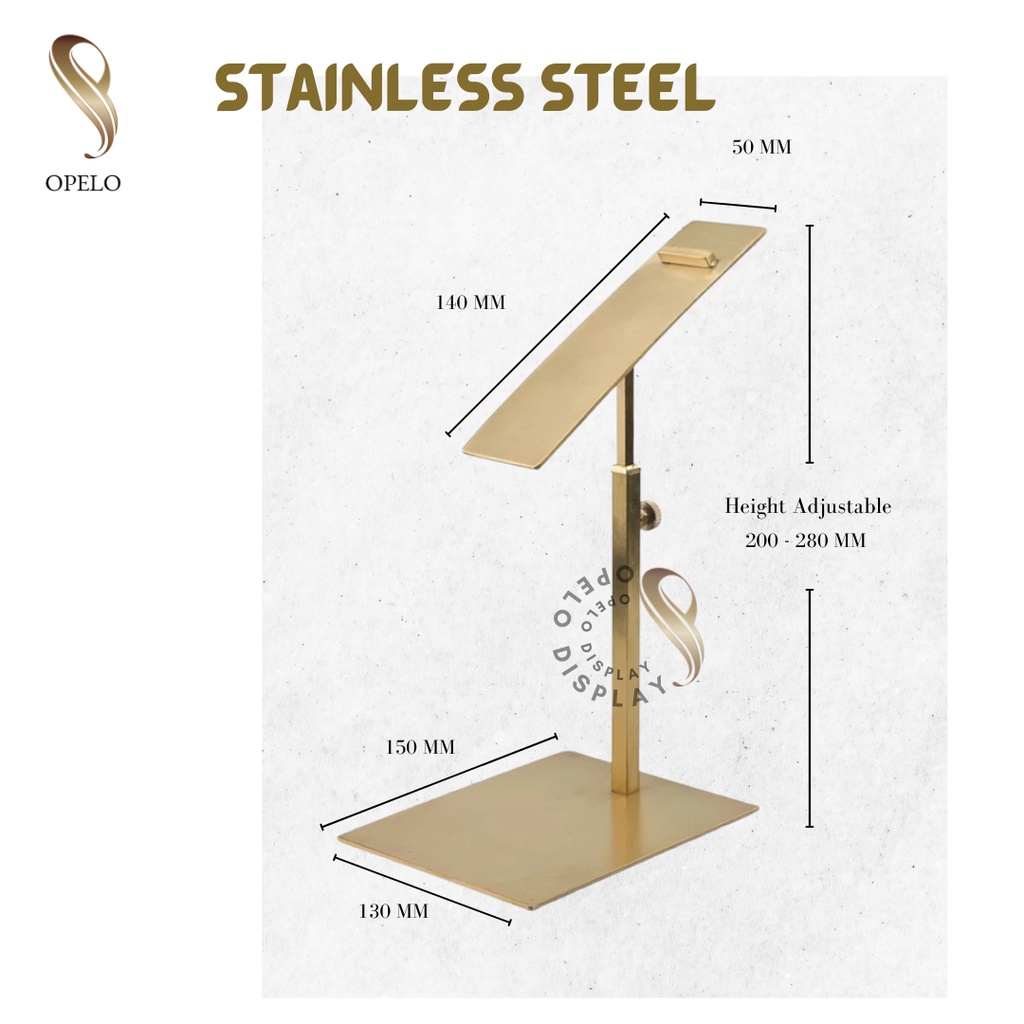 DISPLAY SEPATU STAINLESS STEEL PAJANGAN SEPATU SANDAL PREMIUM GOLD