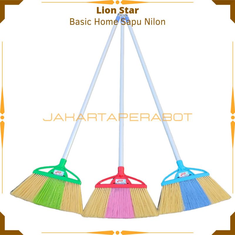 Basic Home Member Lion Star - Sapu Plastik / Sapu Nilon / Sapu Lantai Plastik Nilon / Sapu Rosella Basic Home Lion Star