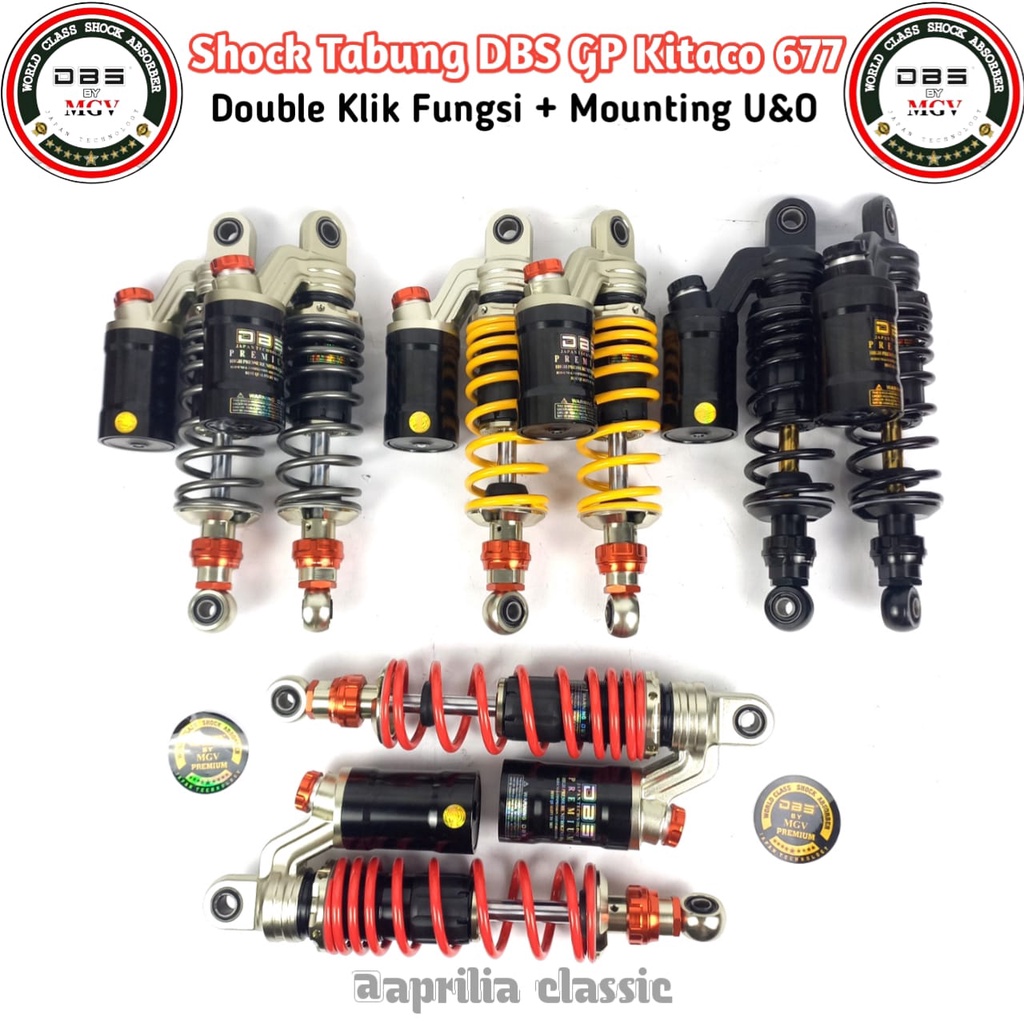 Shock Tabung DBS GP Kitaco Premium 677 Double Klik Fungsi Skok Belakang Cb Gl Megapro Tiger Rx King