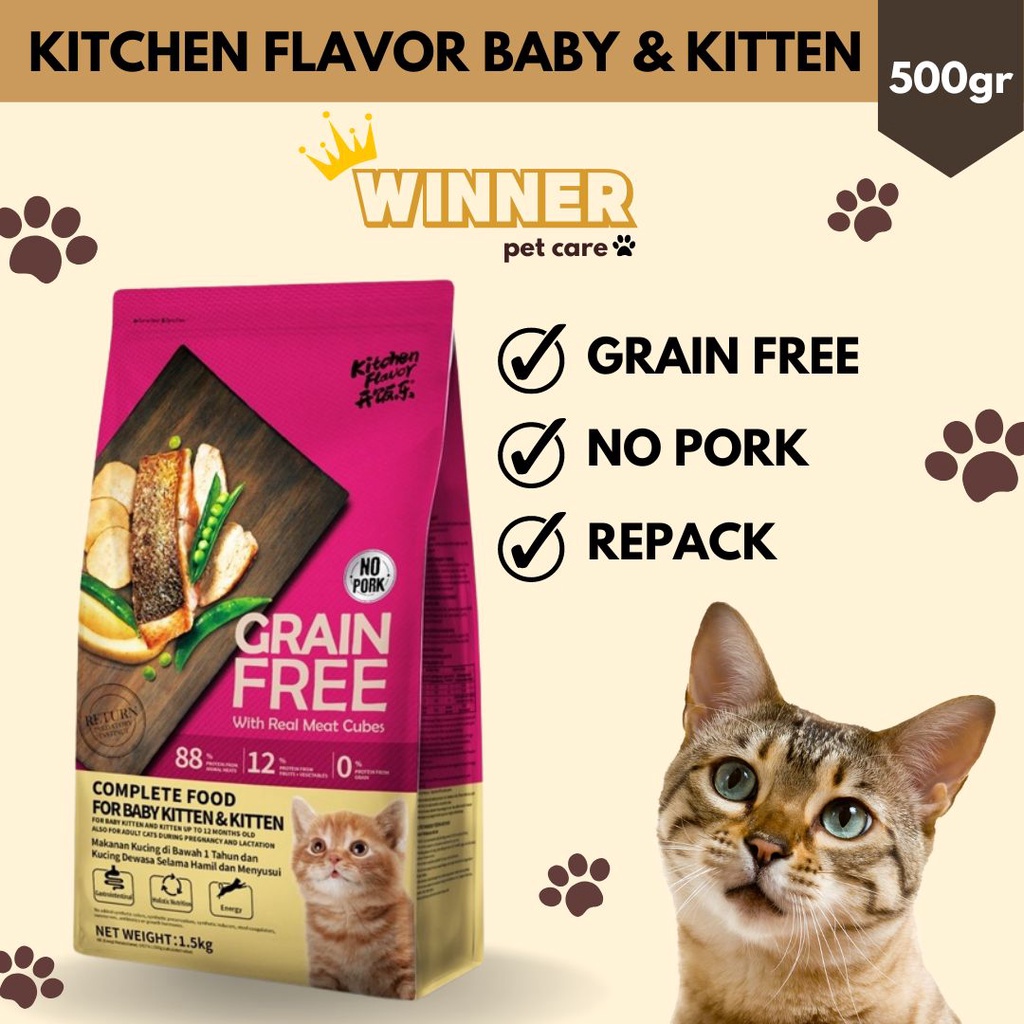 Kitchen Flavor Grain Free Baby Cat and Kitten Food Repack 500gr