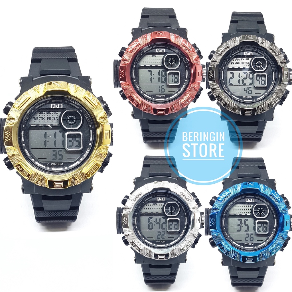 Jam tangan Q&Q QQ fashion pria digital - tali karet rubber strap termurah