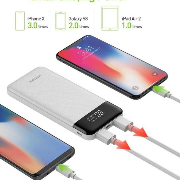 Power Bank VEGER ULTIMATE LED DIGITAL 10000 mAh X101 - Hitam