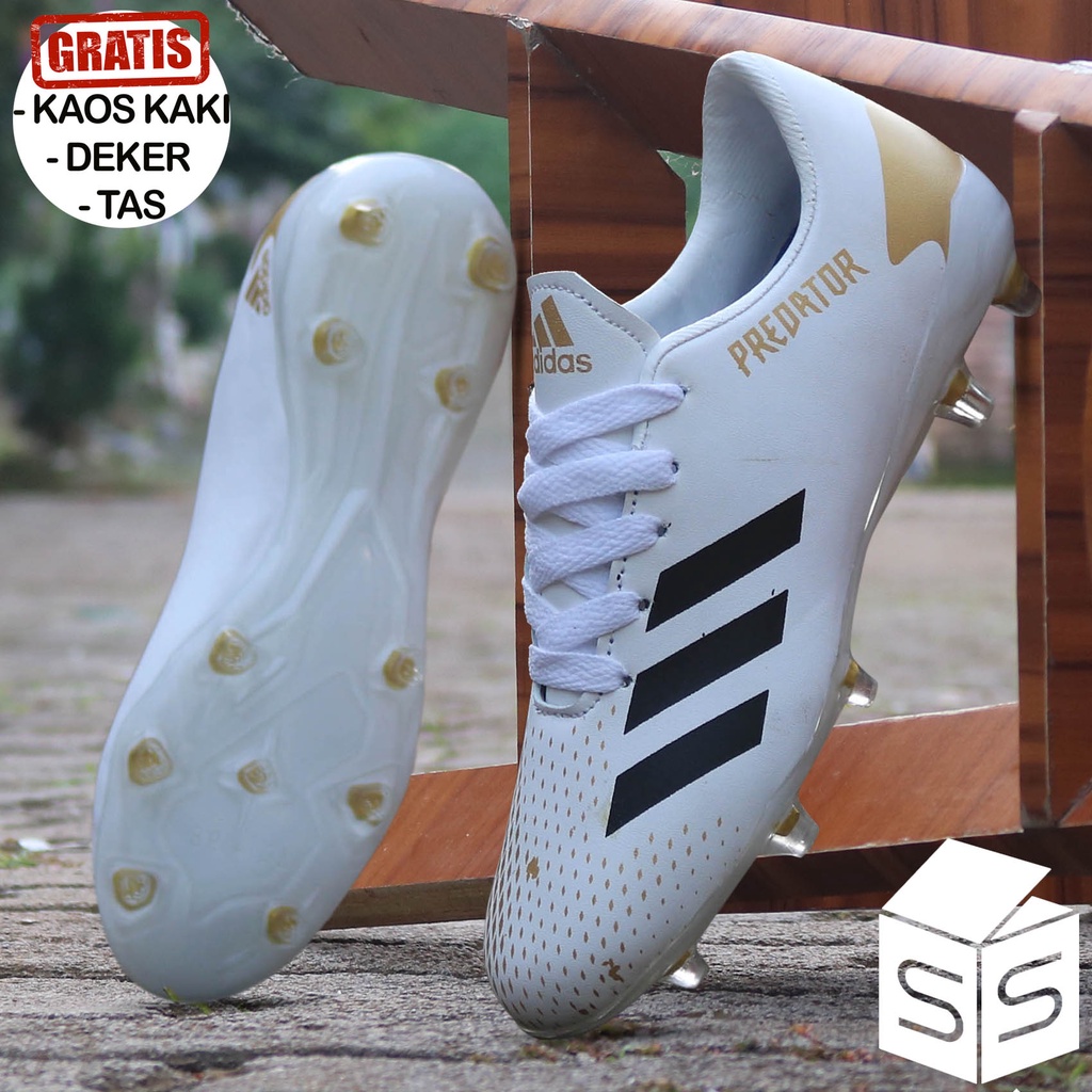 Sepatu Sepak Bola Adidas ANAK Predator Grade Ori Olahraga Pria In White-Red