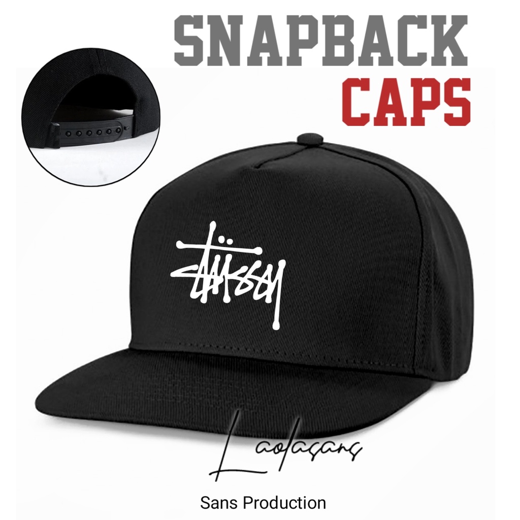 Topi Snapback Hat Logo Stussy Premium - Topi Original Flexfit Yupoong Hip Hop Classic Snapback Cap U