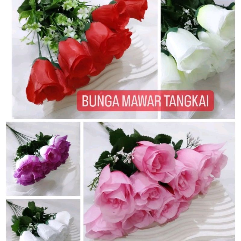 MAWAR TANGKAI PLASTIK -1 PCS