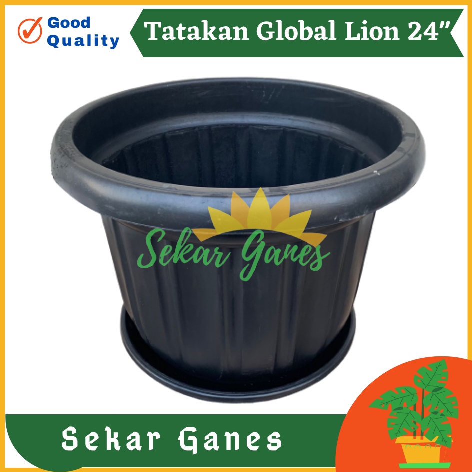 PROMO Tatakan Pot Hitam Global Lion 60 cm 24 inch Tatakan Pot Bunga 30 Panjang Besi 40 Kayu 25 20 Kotak-TATAKAN 24&quot; (24inc /50cm) alas pot besar untuk pot ukuran 50 - 70