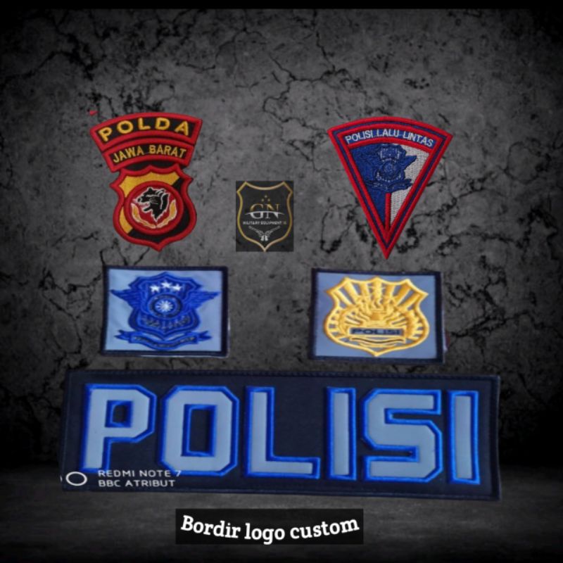 Bordir logo polisi lantas brivet lantas