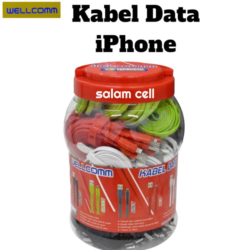 Kabel Data iPhone Lightning WELLCOMM Original Garansi Resmi