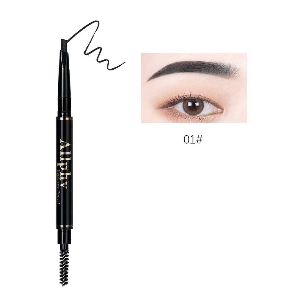 [Siap Dikirim] Ibcccndc Eyebrow Powder Cetakan Alis Instan Eyebrow Stamp Alis Stempel Alis Waterproof dengan 10 Model Cetakan Alis-Pencil 1# Hitam