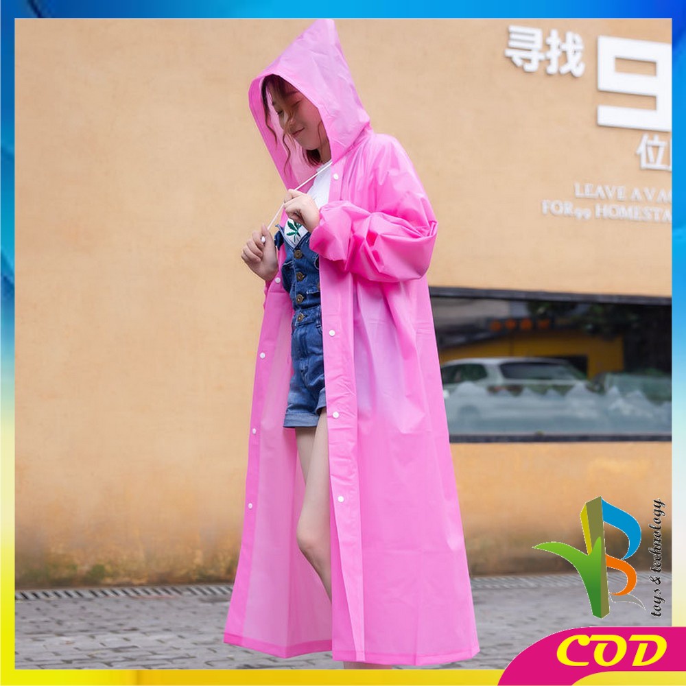 RB-C412 C413 Jas Hujan Terusan Bahan EVA RAINCOAT Mantel Hujan Anak Dan Dewasa Semi Transparan Polos Murah Import Berkualitas