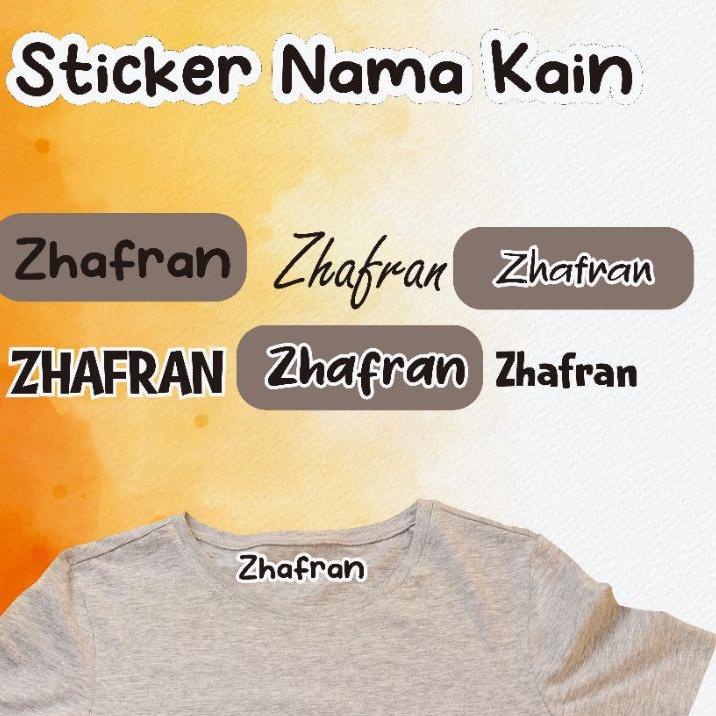 

ノ Stiker Kain nama custom A4 sablon kain sticker setrika sablon setrika label nama baju stiker baju sticker kaos label kaos .....