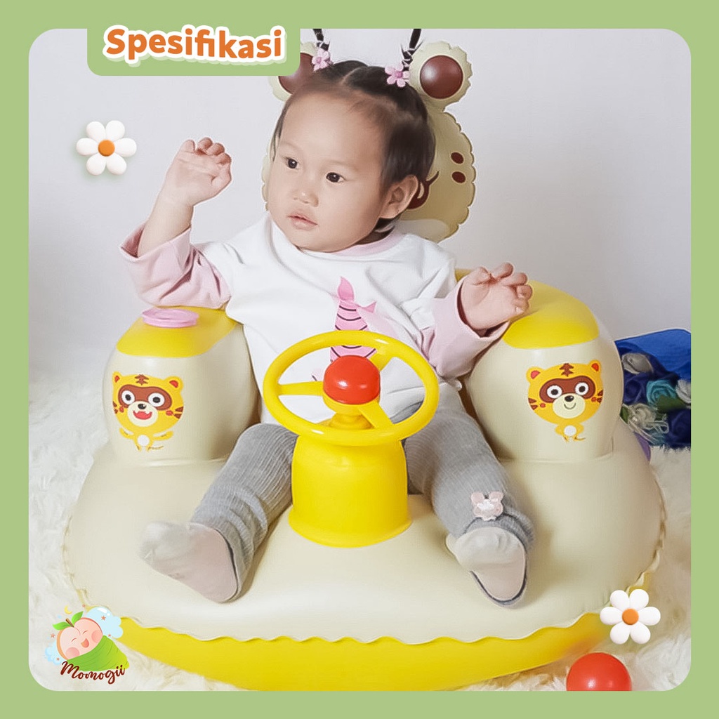 MOMOGII Sofa Tiup Kursi Pompa Bayi Model Tiger Ada Musik