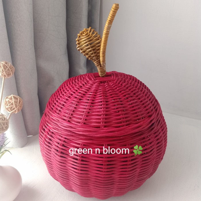 

NEW keranjang rotan parcel hampers kue kering lebaran - bentuk apel