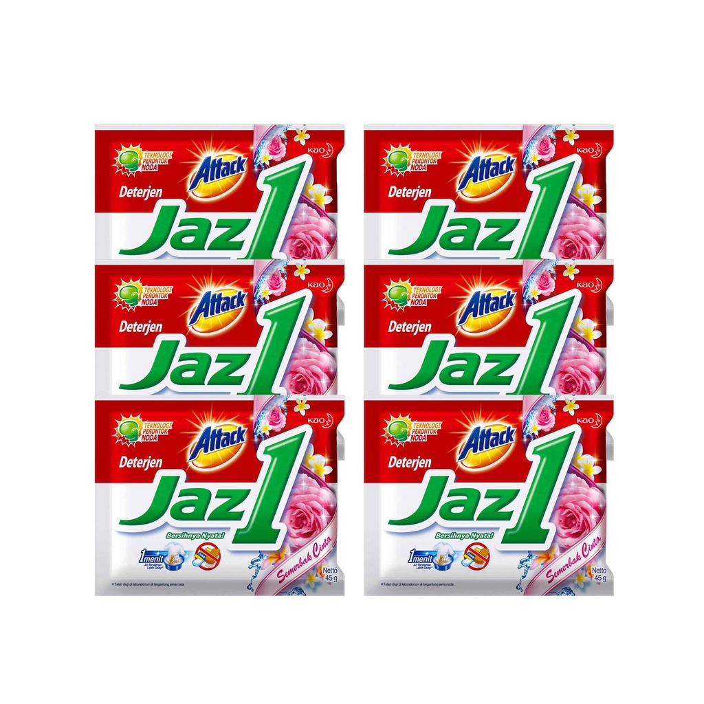 Deterjen Bubuk * Attack Jaz 1 * Semerbak Cinta * Pesona Segar * 6pcsX45g