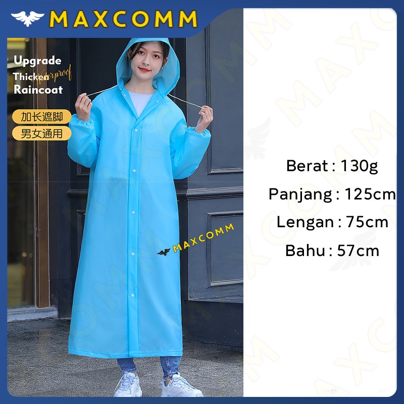 Jas Hujan Bertudung Dengan Kancing Modis Dewasa Tebal Ponco Raincoat